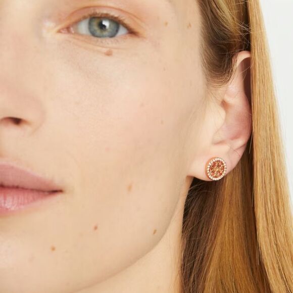 Tory Burch Pave stud miller earrings - Picture 1 of 5